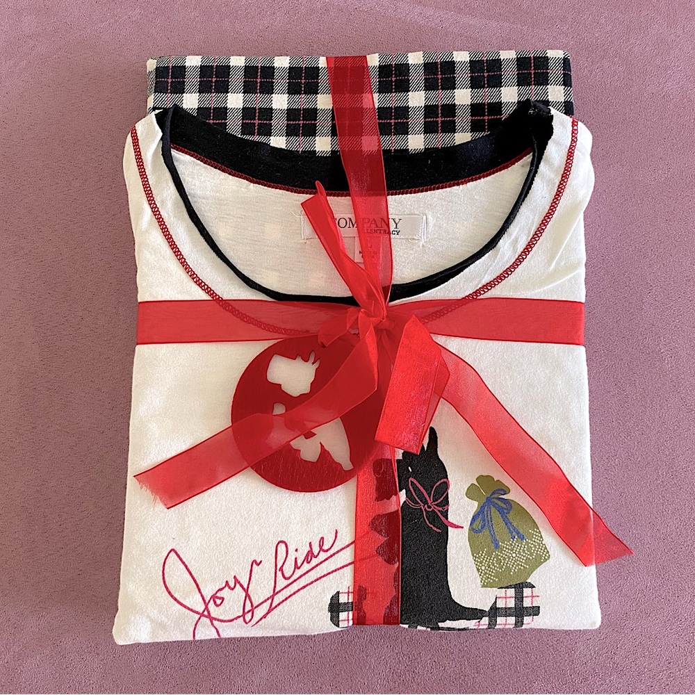 NWT Ellen Tracy Company Holiday Winter Terrior Dog on Sled Pajama Set - Large